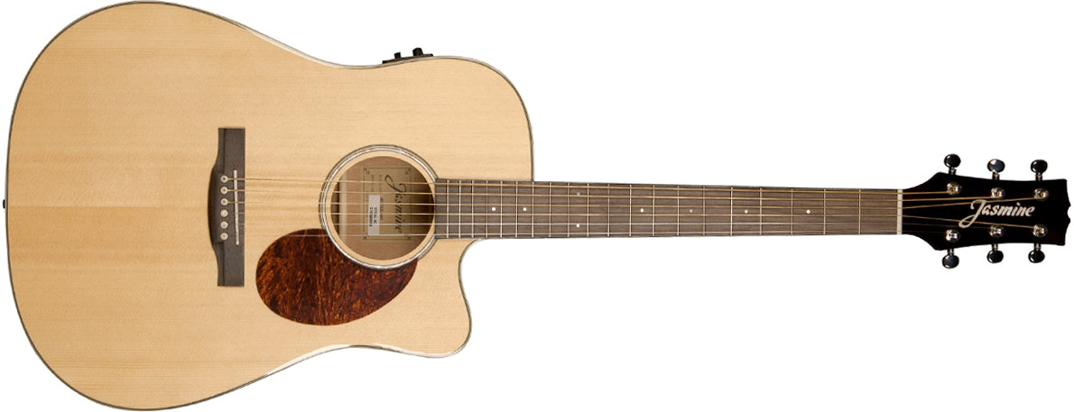 Jasmine JD37CE Solid-Top Acoustic-Electric Dreadnought Guitar - Natural Gloss