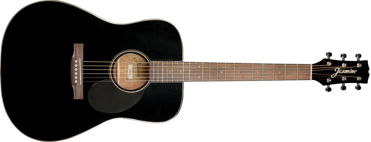 Jasmine JD39 Dreadnought Acoustic Guitar with Hard Case - Black Gloss