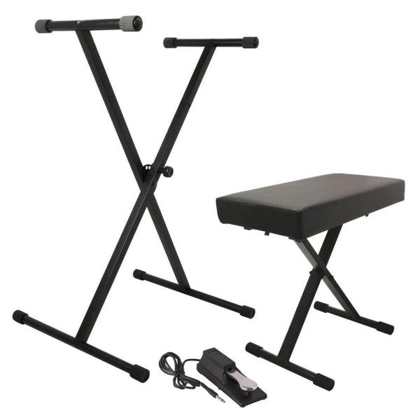 On-Stage Keyboard Stand and Bench Pack with Keyboard Sustain Pedal
