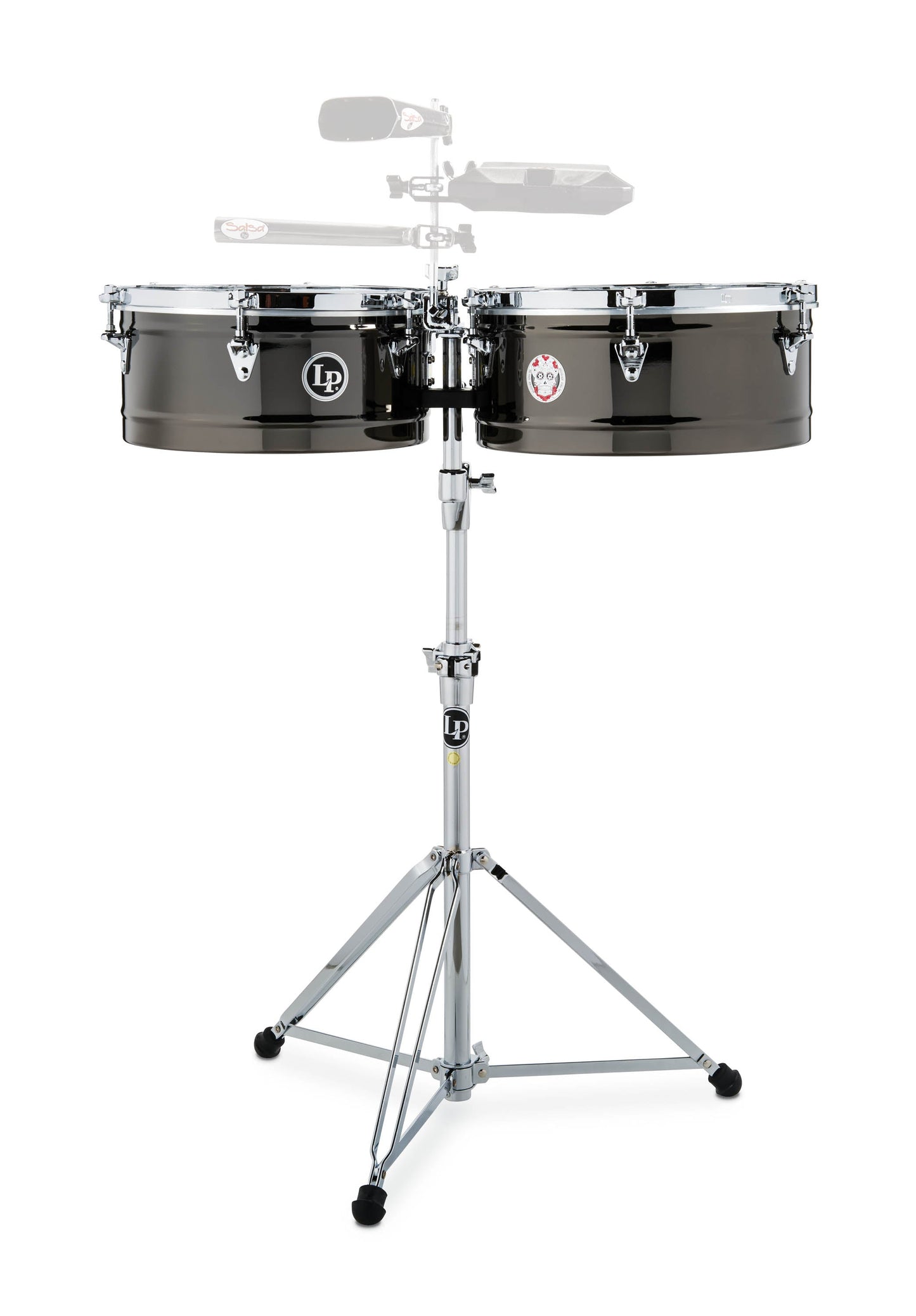 LP 14 and 15 Karl Perazzo Top - tuning Timbales - Black Nickel with Chrome Hardware