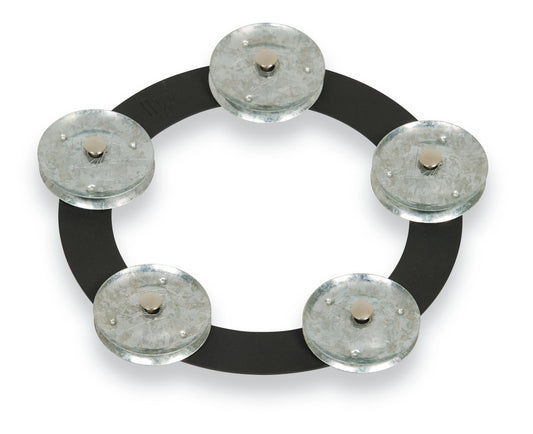 LP LP3806BGA 6 - inch Tambo - ring - Black Sand with Galvanized Steel Jingles