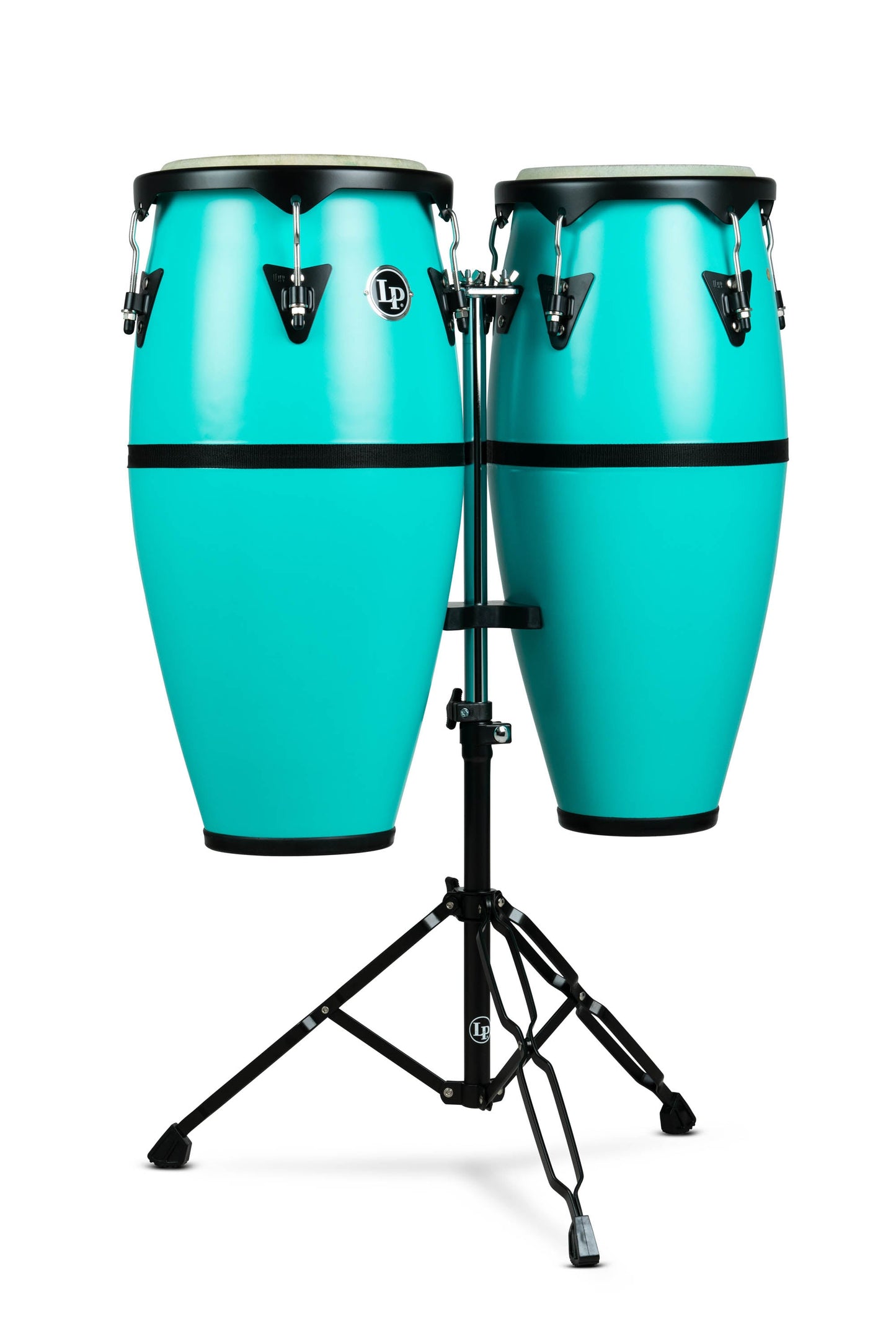 Discovery 10 - inch and 11 - inch Conga Set with Double Conga Stand - Sea Foam