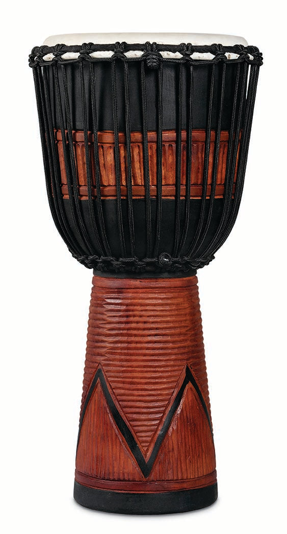 World Beat Wood Art Lg Djembe Blk/brn