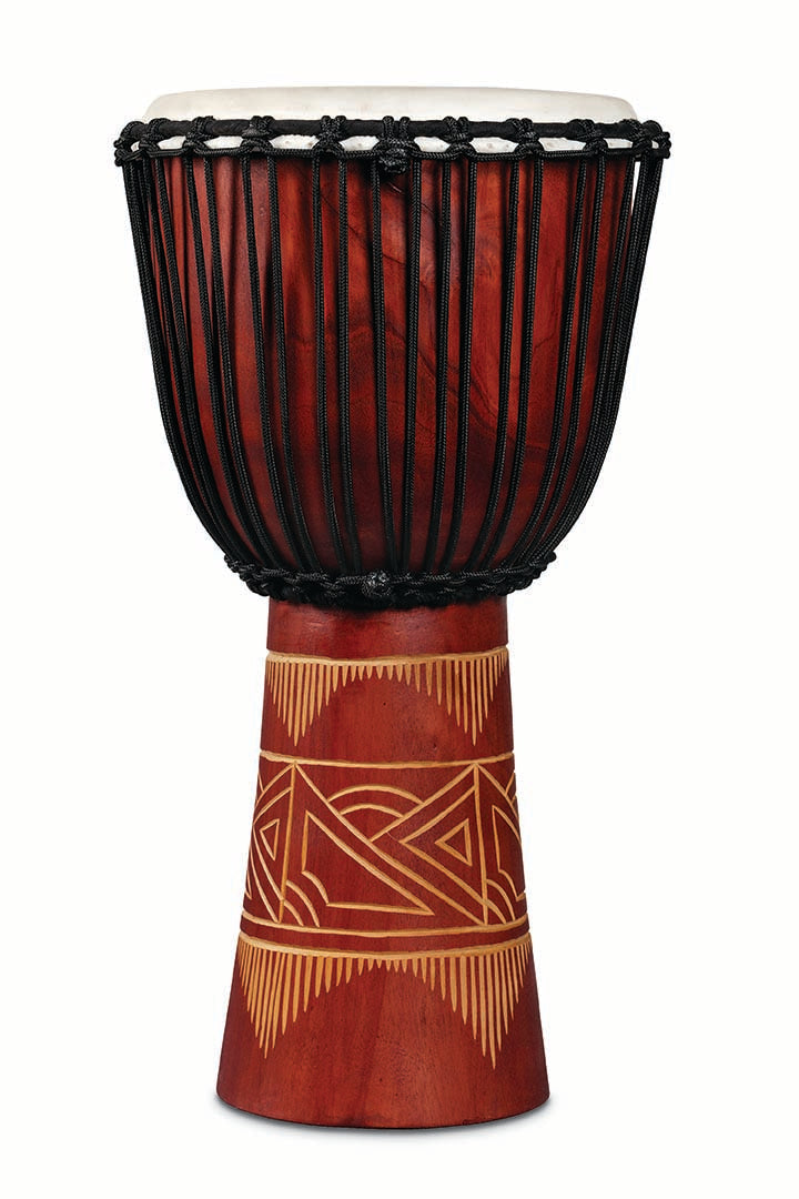 World Beat Wood Art Lg Djembe Red/nat