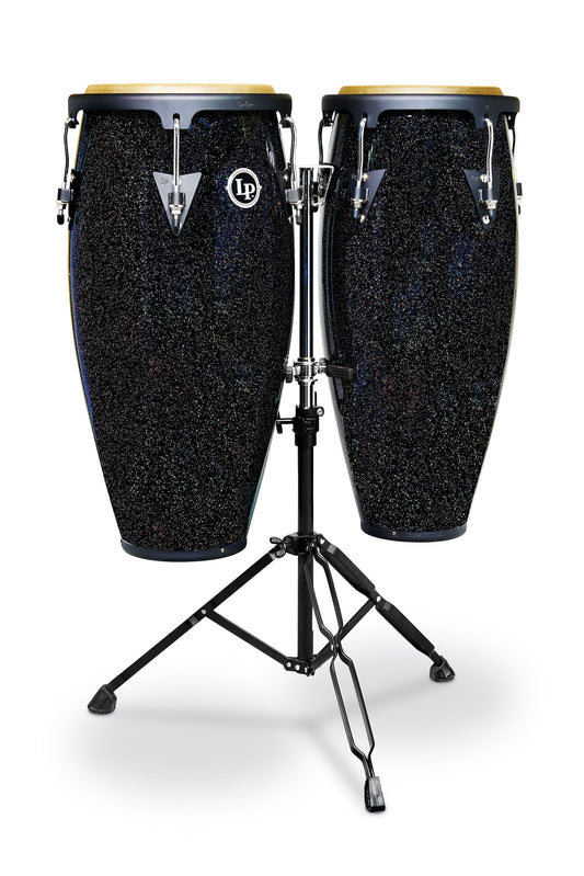 LP Aspire 10 - inch and 11 - inch Santana Black Magic Conga Set with Double Stand