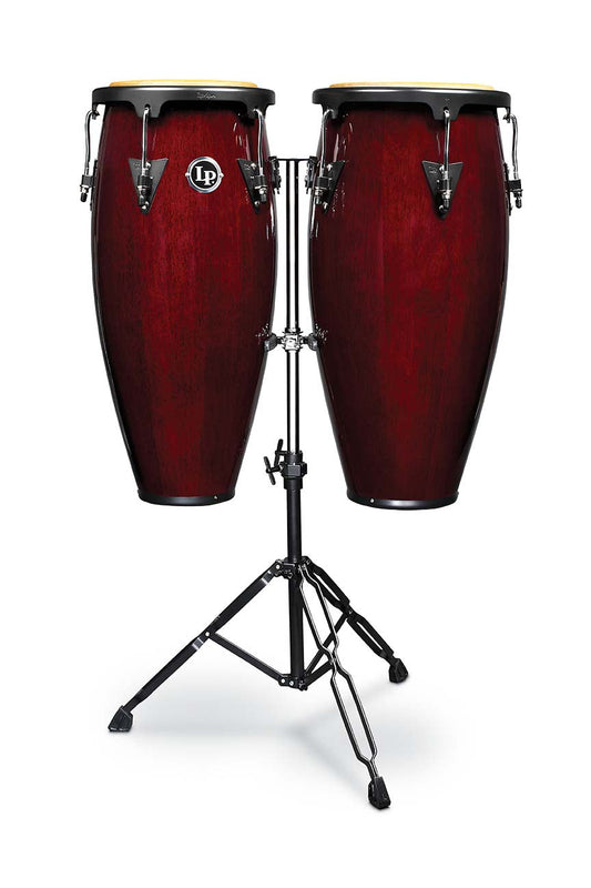 LP Aspire 10 - inch and 11 - inch Conga Set with Double Stand - Dark Wood