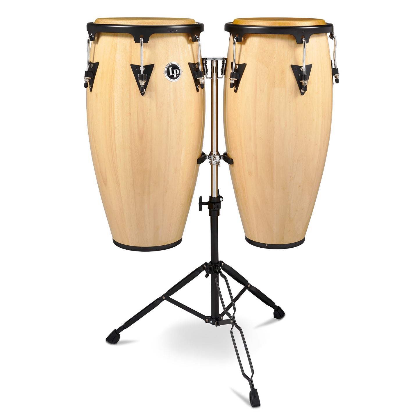 LP Aspire 11 - inch and 12 - inch Conga Set with Double Stand - Natural Gloss