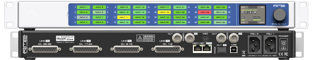 RME M-32 AD Pro II Dante 32-Channel AD Converter, product image