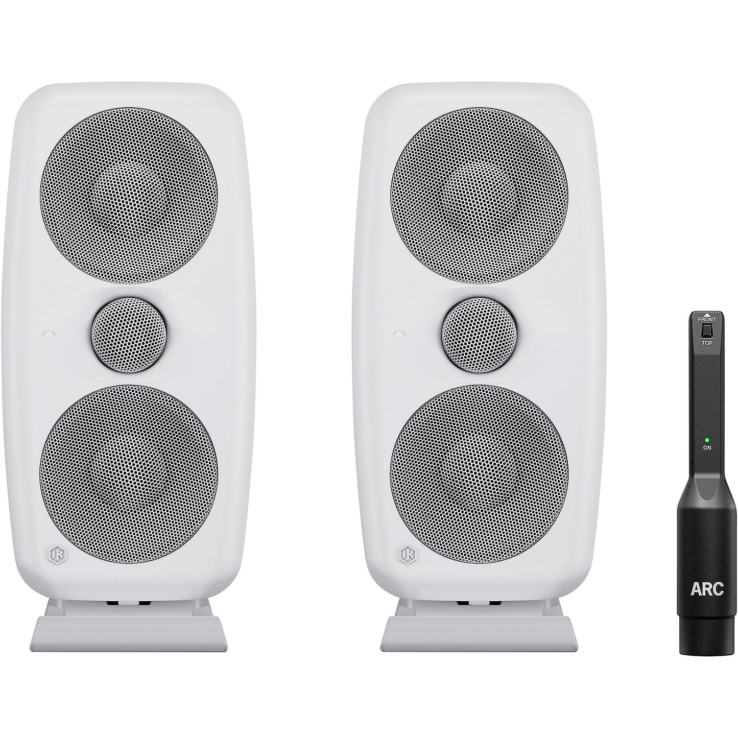 iLoud MTM MKII (white) high-resolution, compact studio monitor (pair w/ ARC mic)