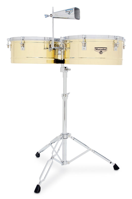 Matador M257B 14 and 15 Timbales - Brass with Chrome Hardware