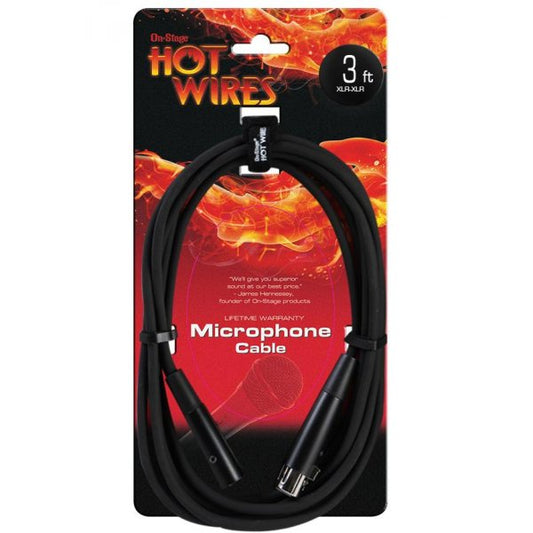 On-Stage Mic Cable (3', XLR-XLR)