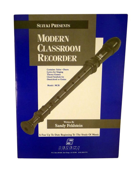 Suzuki Modern Classroom Recorder Method Book - front view