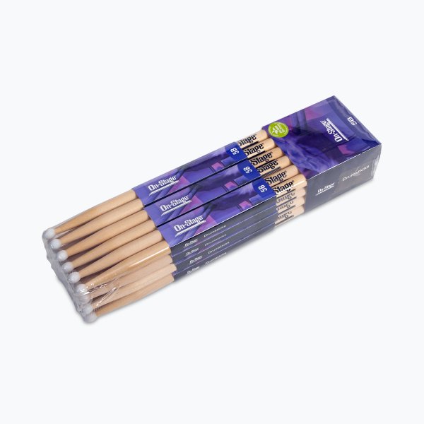 On-Stage Maple Drum Sticks (5B, Nylon Tip, 12pr)