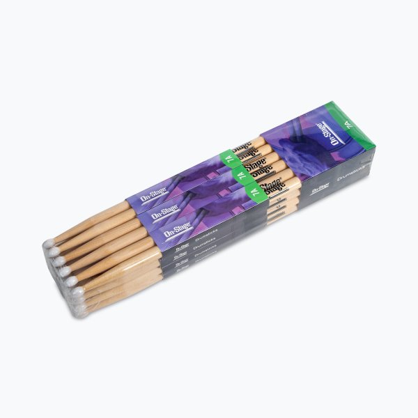 On-Stage Maple Drum Sticks (7A, Nylon Tip, 12pr)