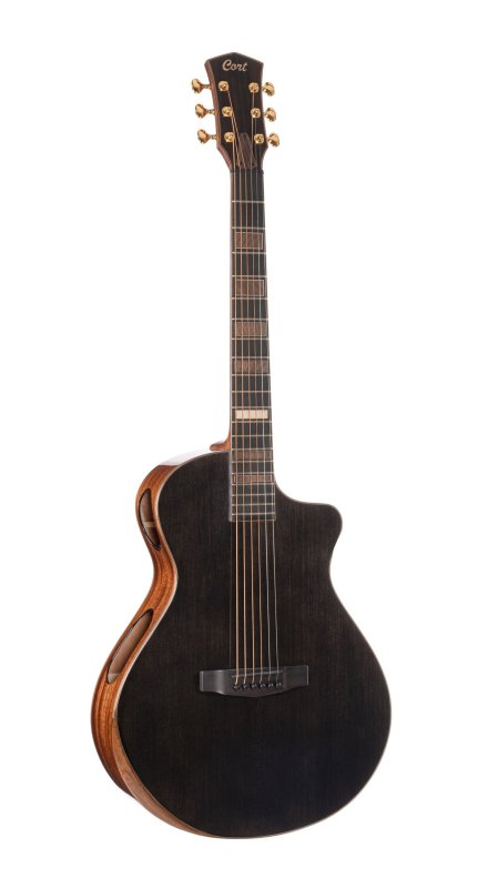 Cort Masterpiece Modern Acoustic-Electric Guitar Transparent Burgundy - shown in Transparent Black