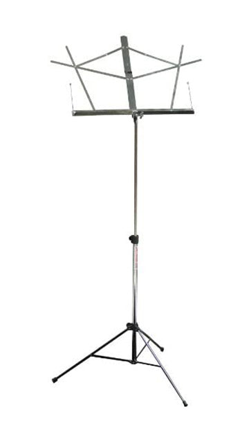 Stageline MS2NK Music Stand - Nickel - front view