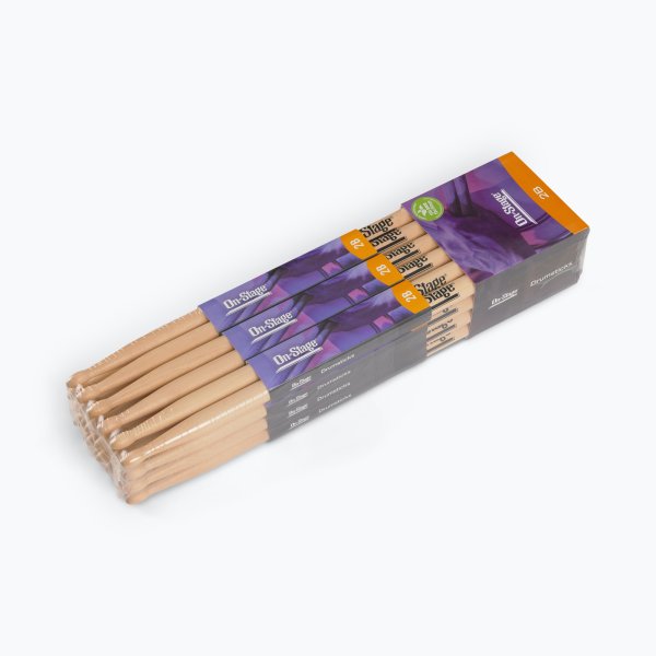 On-Stage Maple Drum Sticks (2B, Wood Tip, 12pr)