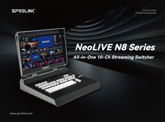 Sprolink N8H 9-Channel Live Streaming Mixer (HDMI) laptop-style live streaming mixer