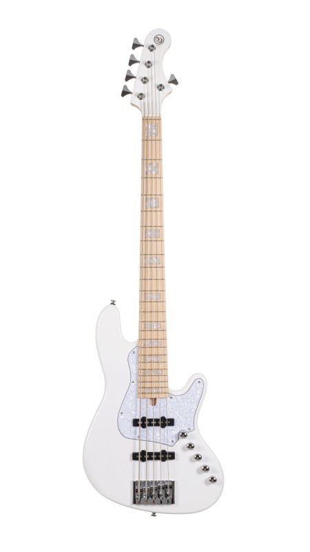Cort Elrick NJS5 5-String Bass White - front view