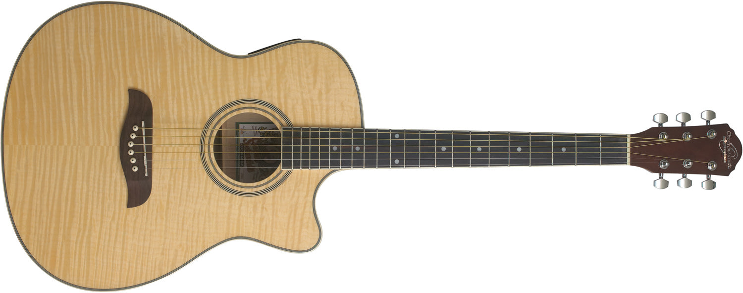 Oscar Schmidt OACEF Flame Maple Auditorium Acoustic-Electric