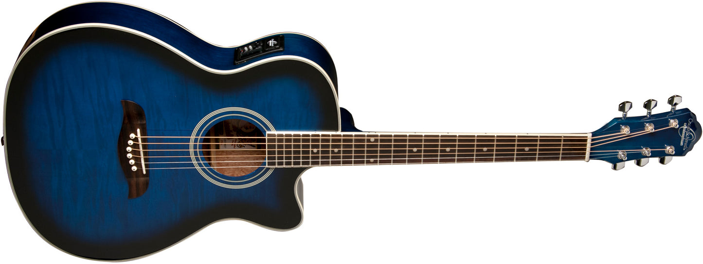 Oscar Schmidt OACEF Flame Maple Auditorium Acoustic-Electric
