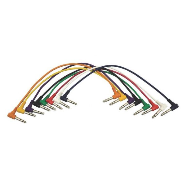 On-Stage Right-Angle Patch Cables (TRS-TRS, 8-pack)
