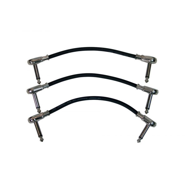 On-Stage 6" Patch Cable w/ Pancake Connectors (Black) - 3 Pack