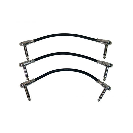 On-Stage 6" Patch Cable w/ Pancake Connectors (Black) - 3 Pack