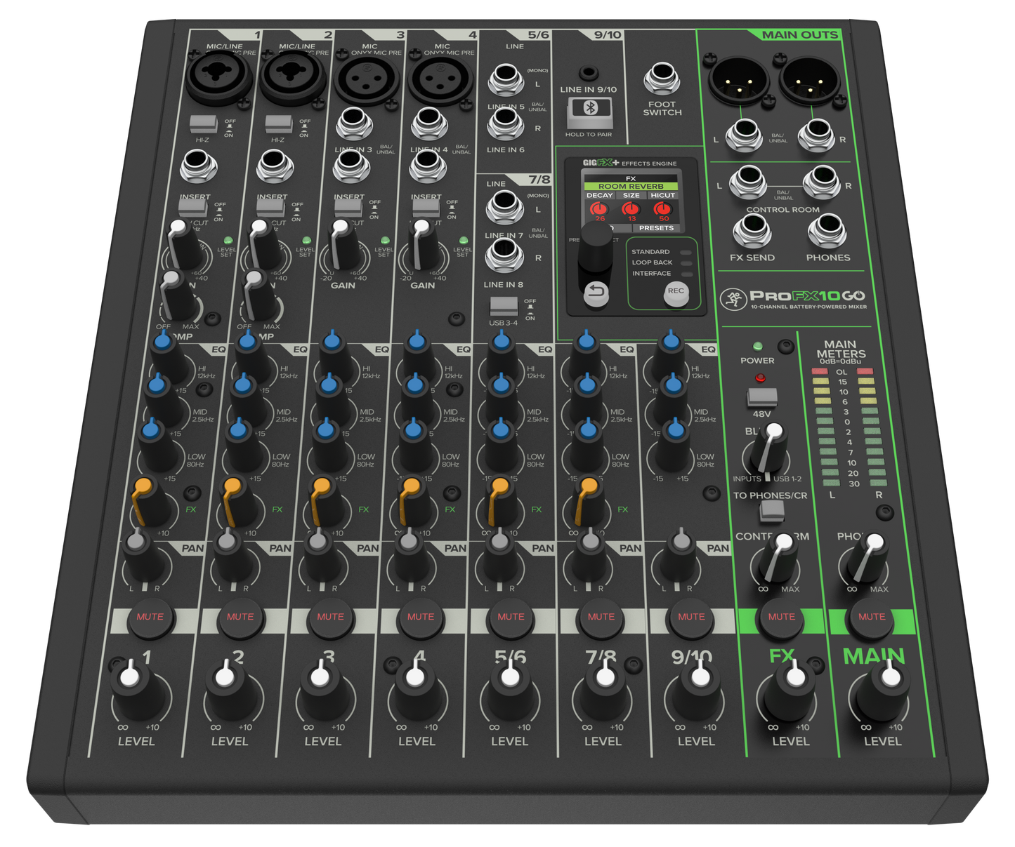 Mackie PROFX10-GO 10 Channel Battery Powered Digital Mixer