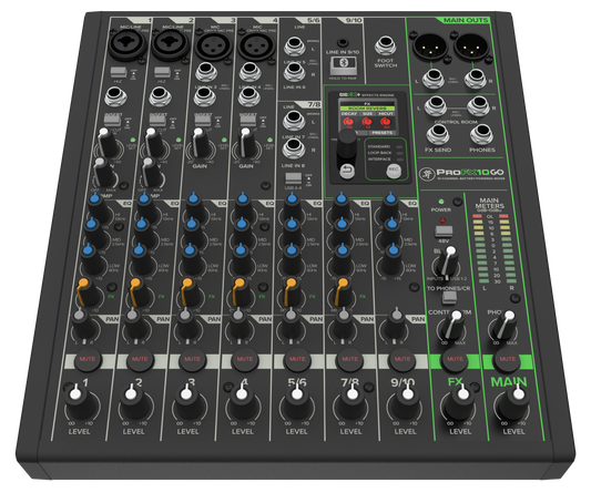 Mackie PROFX10-GO 10 Channel Battery Powered Digital Mixer