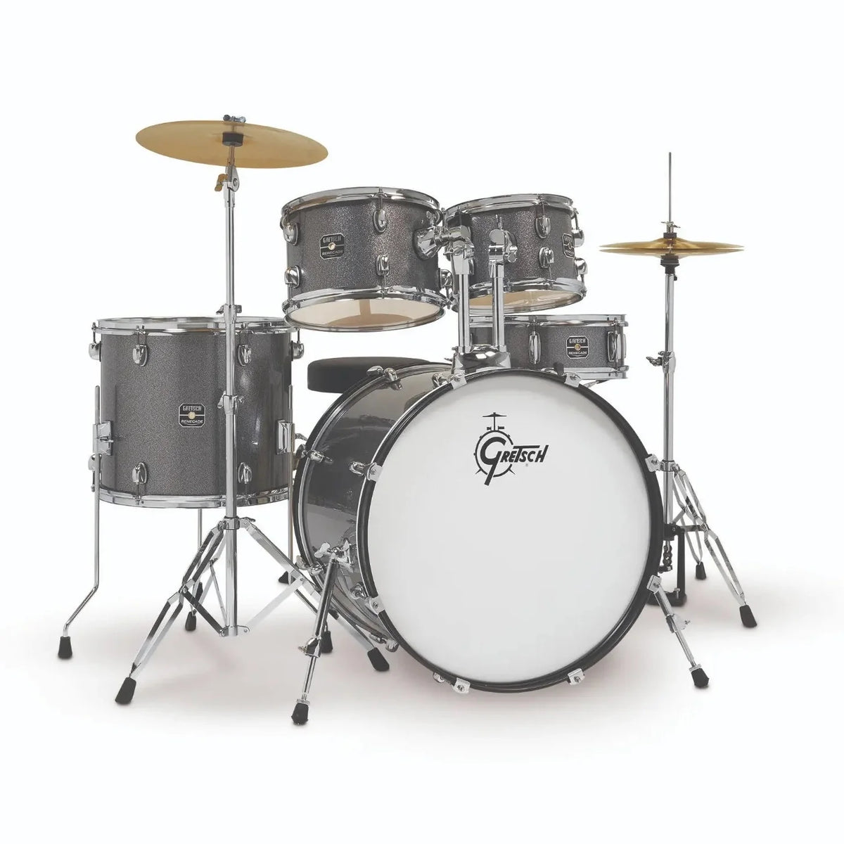 Gretsch Renegade 5-Piece Complete Drum Set in Grey Sparkle