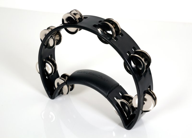 Rhythm Tech RT1010 Tambourine Black with Nickel Jingles - front view
