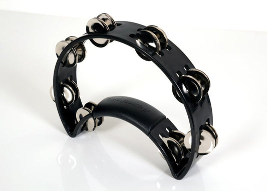Rhythm Tech RT1010 Tambourine Black with Nickel Jingles - front view
