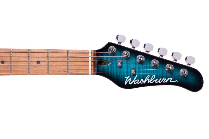 Washburn Sonamaster Elite headstock, Flame Blue Burst
