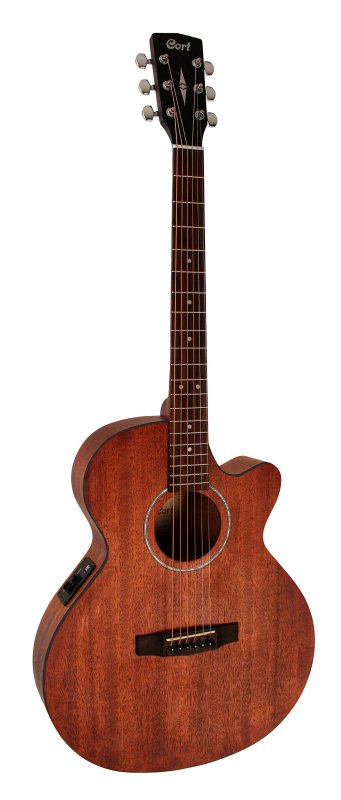 Cort SFX-MEM Acoustic-Electric Guitar Open Pore Mahogany - front view