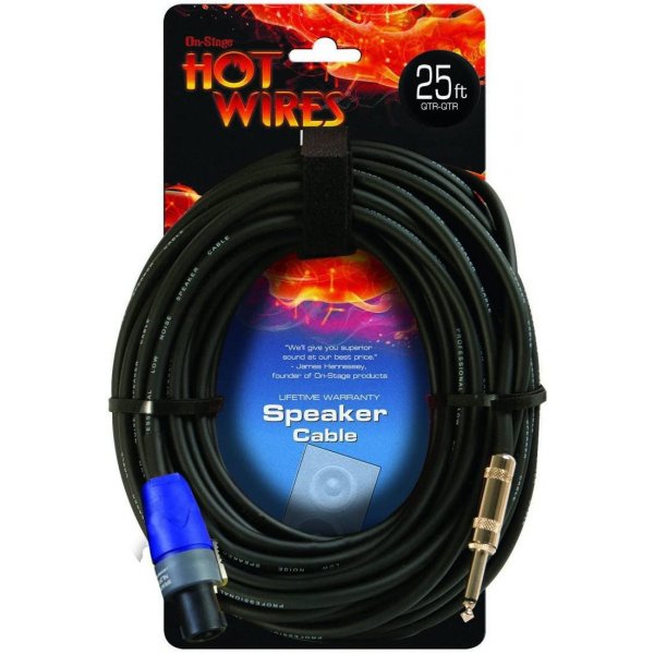 On-Stage Speakon Cable with Neutrik Connectors (25', NL2-QTR)