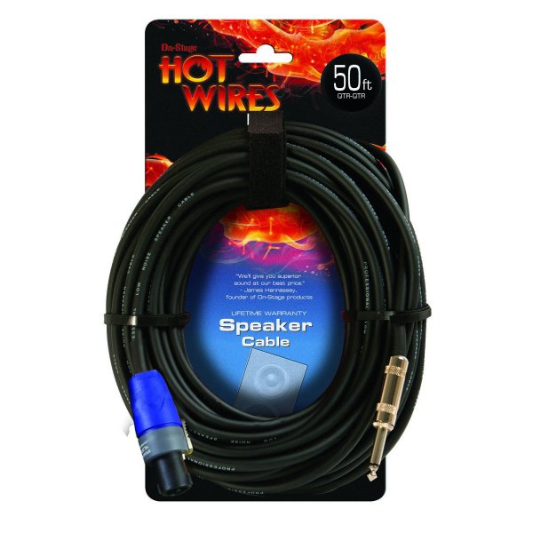 On-Stage Speakon Cable with Neutrik Connectors (50', NL2-QTR)