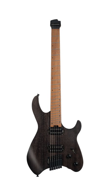 Cort Space 6GTR Multi-Scale Electric Guitar Trans Black - front view