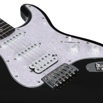 Washburn Sonamaster S-S-H pickups and pearloid pickguard, Black