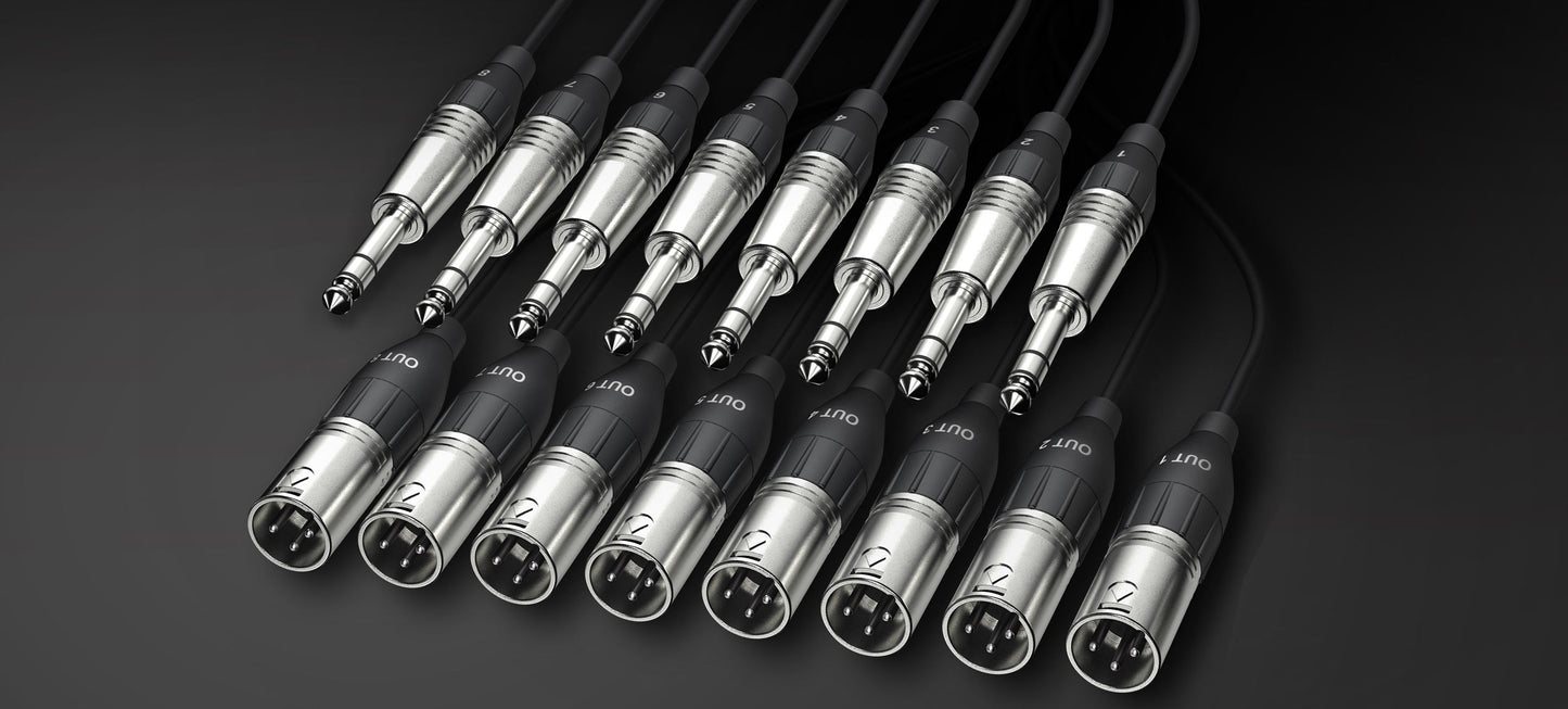 ALVA analog multicore cable, 8 x TRS to 8 x XLR male
