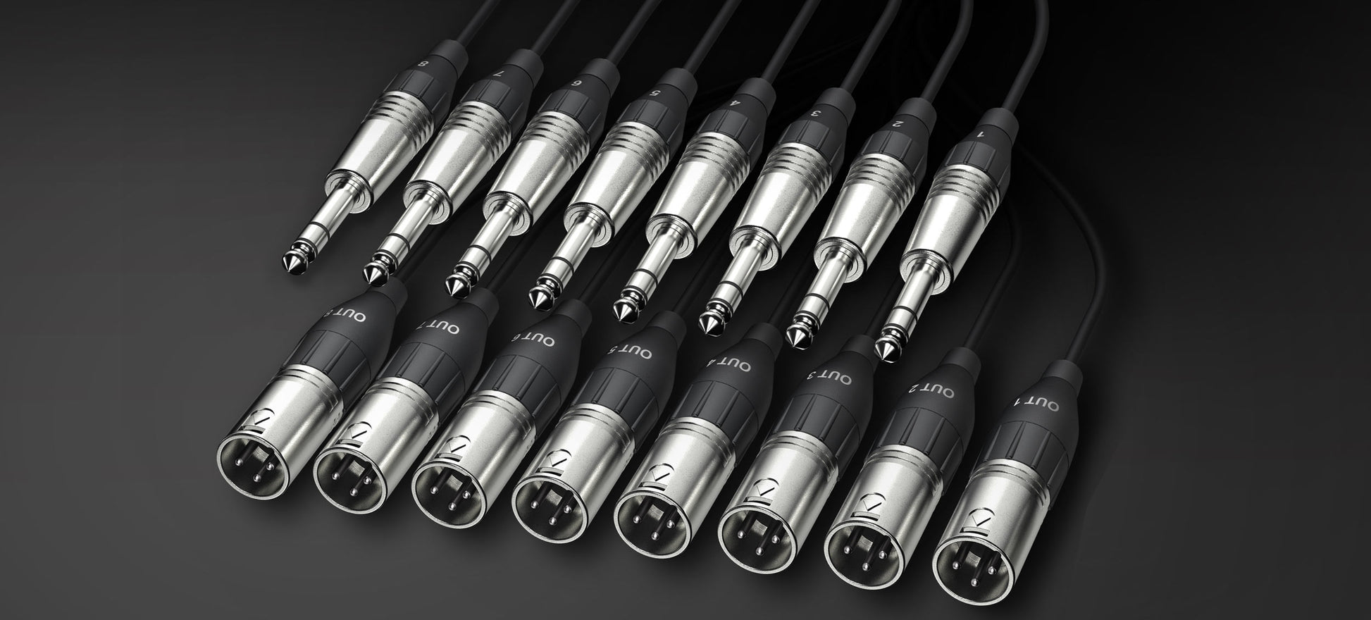 ALVA analog multicore cable, 8 x TRS to 8 x XLR male