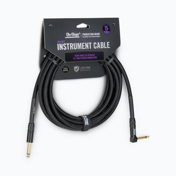On-Stage Production Grade Series IC Right Angle Mic Cable 15ft