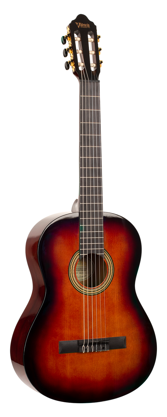 Valencia VC264CSB full size classical guitar in classic sunburst