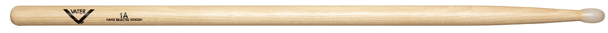 Vater 1A with Nylon Tip Hickory Drumsticks