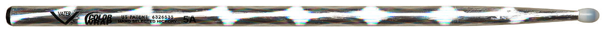 Vater Color Wrap 5A Silver Optic Nylon Tips Drumsticks