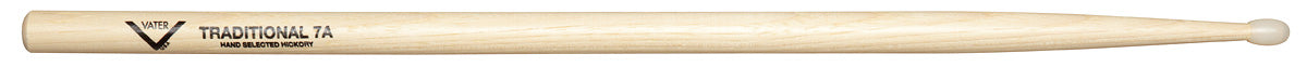 Vater Traditional 7A with Nylon Tip Hickory Drumsticks