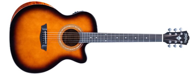 Washburn WCG10CE Comfort Grand Auditorium Cutaway Acoustic-Electric