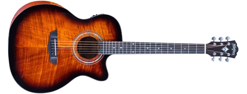 Washburn WCG12FCE Comfort Grand Auditorium Cutaway Acoustic-Electric