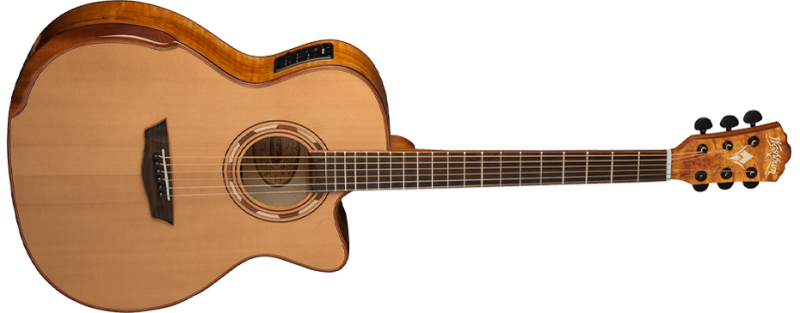 Washburn WCG66SCE Comfort Deluxe Grand Auditorium Cutaway — Spalted Maple