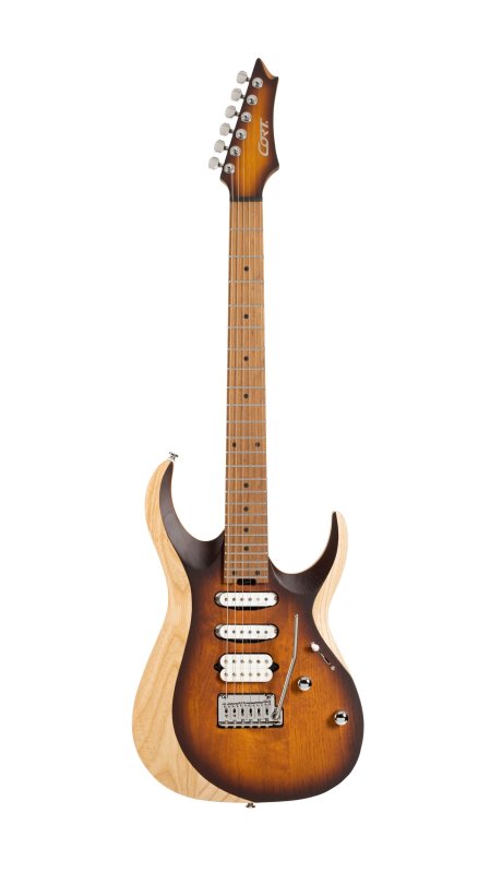 Cort X700 Triality Electric Guitar Open Pore Vintage Burst - front view